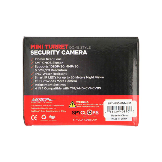 Metra Spyclops 5MP Mini Turret Dome Style Coax Camera