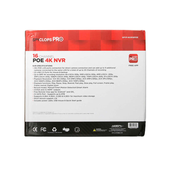 Metra Spyclops 16 Channel AI 4K PoE NVR