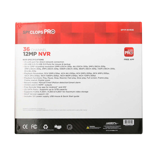 Metra Spyclops 36 Channel AI 4K Plus NVR