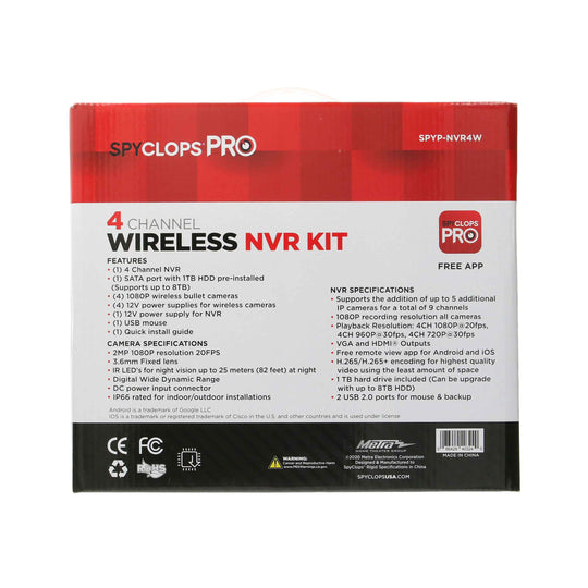 Metra Spyclops 4 Channel Wireless NVR Kit
