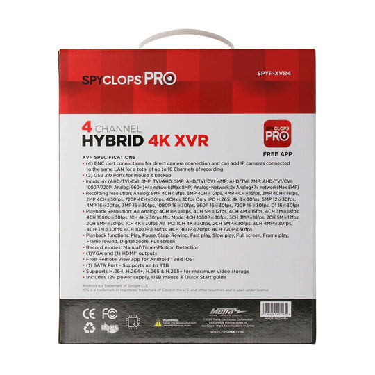 Metra Spyclops 4 Channel AI 4K XVR