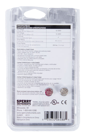 Sperry Instruments Screwdriver-Voltage-Continuity Tester, ST6401