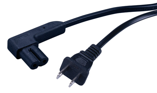 Vanco Right Angle Power Cord – 2 Prong, UL Listed (1.5-12ft)