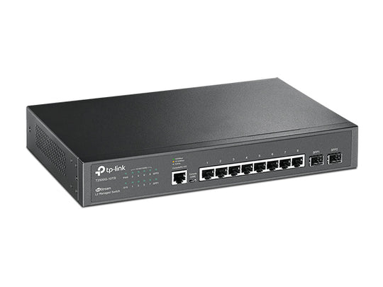 TP-Link T2500G-10TS JetStream 8-Port Gigabit L2 Managed Switch with 2 SFP Slots