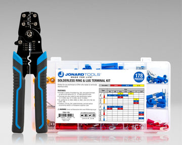 Jonard Tools Solderless Ring/Lug Terminal Kit with Crimper
