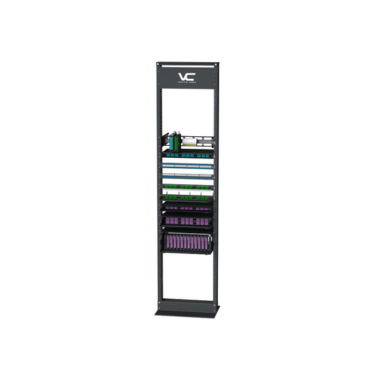 Vertical Cable 45U 2 Post Open Rack, Black