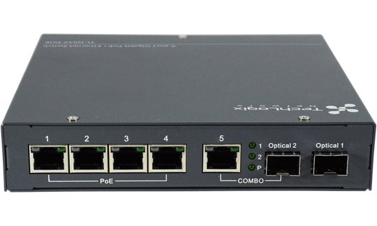 Techlogix Networx 4-Port Gigabit Ethernet Unmanaged PoE+ Fiber Switch