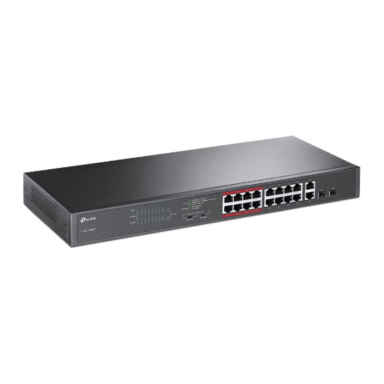 TP-Link TL-SL1218MP 16-Port 10/100Mbps + 2-Port Gigabit Unmanaged PoE Switch