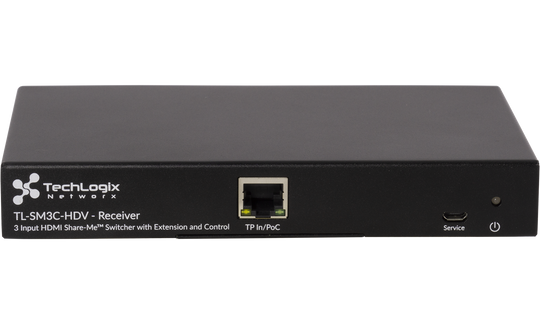 Techlogix Networx TL-SM3C-HDV Share-Me under-table switcher & receiver with 2 HDMI & 1 VGA inputs
