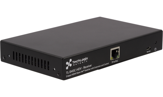 Techlogix Networx TL-SM3C-HDV Share-Me under-table switcher & receiver with 2 HDMI & 1 VGA inputs