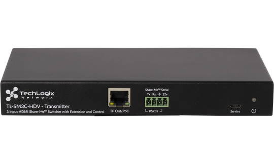 Techlogix Networx TL-SM3C-HDV Share-Me under-table switcher & receiver with 2 HDMI & 1 VGA inputs