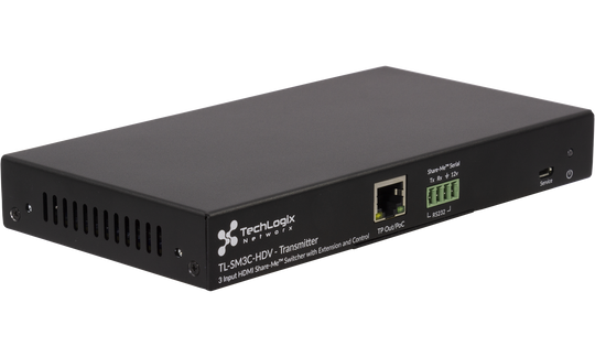 Techlogix Networx TL-SM3C-HDV Share-Me under-table switcher & receiver with 2 HDMI & 1 VGA inputs