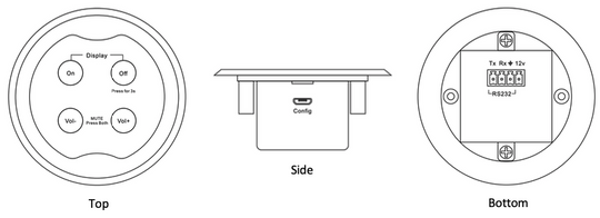 Techlogix Networx TL-SMG-4C Share-Me table insert with four-button RS232 control (no power supply included)