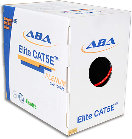 ABA Elite CAT5E 350MHz UTP, CMP, Solid, 24AWG, 1000ft RELEX II Box