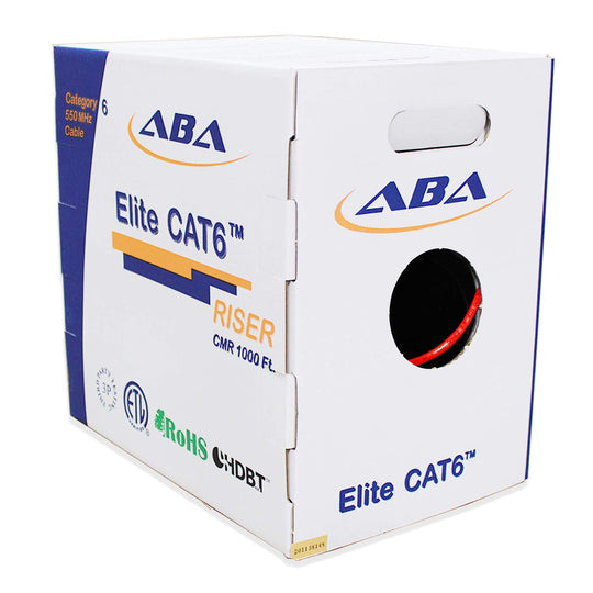 ABA Elite CAT6 UTP, CMR, Solid, 23AWG, No Spline - 1000ft Reelex II Pull Box