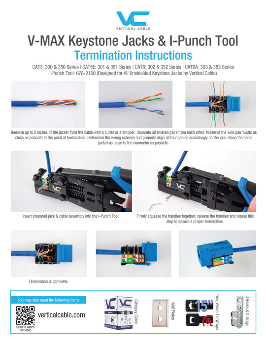 Cat5E Keystone Jack - 110 Style