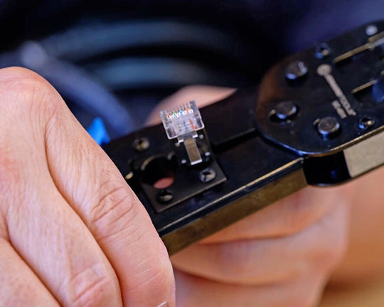 Jonard Tools RJ45 & RJ11/12 Modular Pass-through Crimper with Tail Crimping Slots