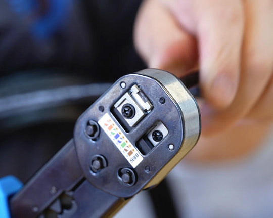 Jonard Tools RJ45 & RJ11/12 Modular Pass-through Crimper with Tail Crimping Slots