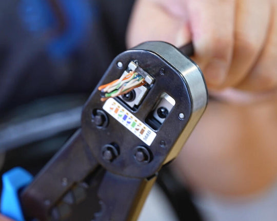 Jonard Tools RJ45 & RJ11/12 Modular Pass-through Crimper with Tail Crimping Slots