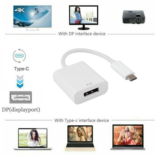 USB 3.1 Type C Male to DisplayPort Female Adapter, 4K @ 60hz