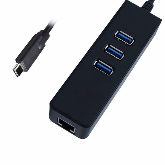 USB Type C 3.1 G1 3-Port HUB with Gigabit Ethernet Adapter