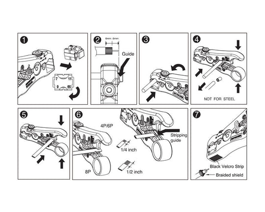 Jonard Tools Universal Cable Stripping Tool for COAX, Network & Telephone Cables