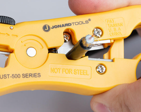 Jonard Tools Universal Cable Stripping Tool with Cable Stop for COAX, Network & Telephone Cables, UST-540