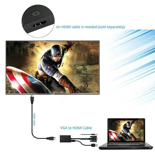 VGA to HDMI Converter with Audio Support