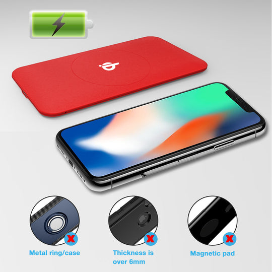 Wireless Qi Cellphone Charger, Rubber, Oil Coated