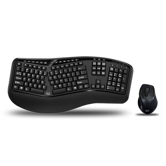 Adesso WKB-1500GB Tru-Form Media 1500 - Wireless Ergonomic Keyboard and Laser Mouse