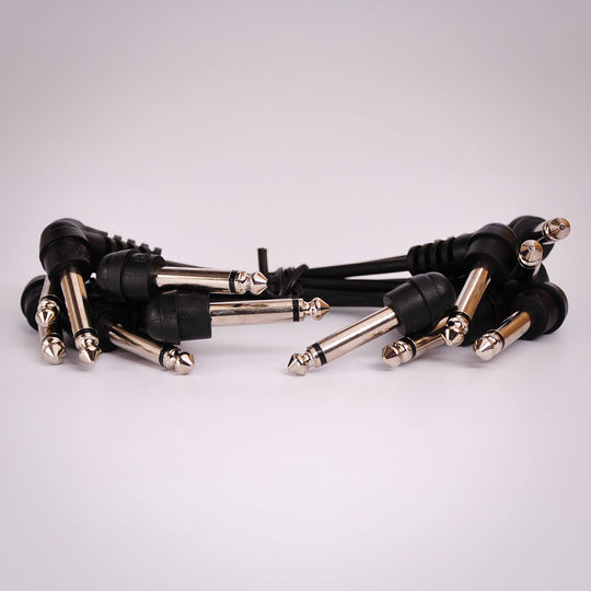 6in Hosa Guitar Patch Cable - Molded Right Angle to Same, 6 Pack