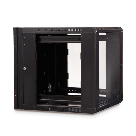 Kendall Howard LINIER Swing-Out Wall Mount Cabinet, Glass Door - 12U