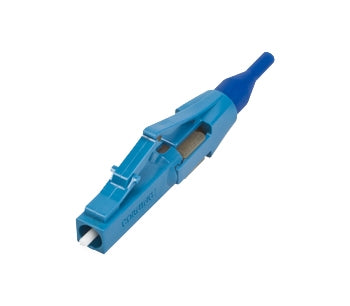 Unicam High-performance Connector, LC, Single-mode (OS2), Ceramic Ferrule, Logo, Single Pack, Blue Housing, Blue Boot