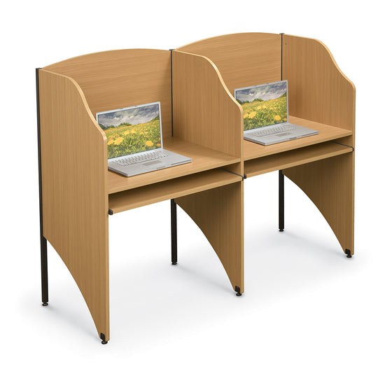 Essentials DELUXE 3/4" HPL Floor Carrel (Teak)