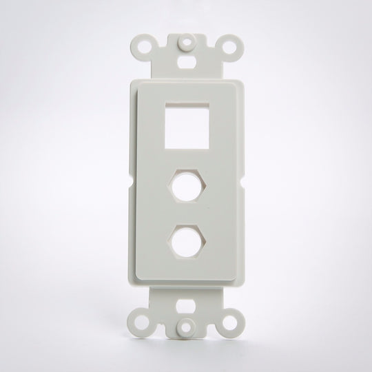 Vanco 820325 Dual F Port and 1 Port Keystone Plate Decor Insert