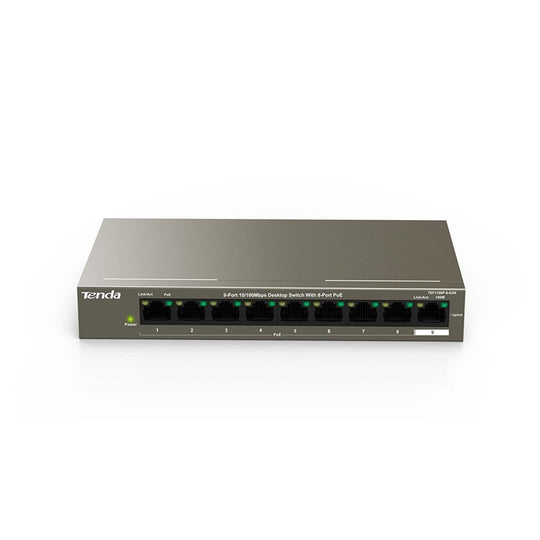 Tenda 9-Port 10/100Mbps Desktop Switch with 8-Port PoE  TEF1109P-8-63W