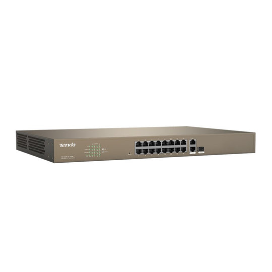 Tenda 16-Port 10/100Mbps + 2 Gigabit Web Smart PoE Switch TEF1218P-16-250W