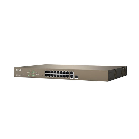 Tenda 16-Port 10/100Mbps + 2 Gigabit Web Smart PoE Switch TEF1218P-16-250W