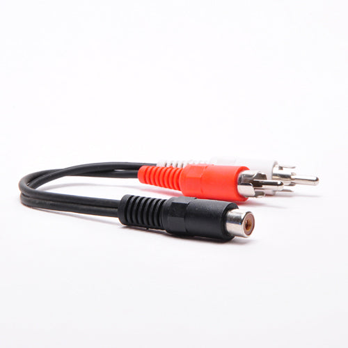 6 Inch RCA Female to (2) RCA Male Adapter Cable