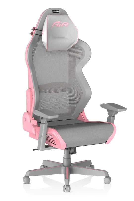 DXRacer Air Mesh Gaming Chair Modular Office Chair - Grey & Pink