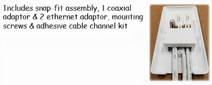 Sleek Socket 1-Gang Wall Plate, for Mixed Coaxial and Ethernet w/ Adhesvie Cable Management Kit