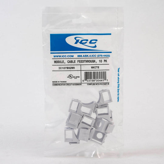 ICC Cable Feedthrough Blank Keystone Insert 10 Pack