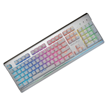 Velocilinx Boudica Wired Mechanical Gaming Keyboard, Silver/White , VXGM-KB104P-OBL-WH