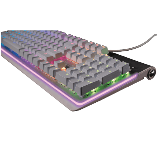 Velocilinx Boudica Wired Mechanical Gaming Keyboard, Silver/White , VXGM-KB104P-OBL-WH