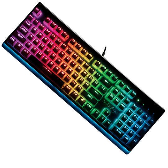 Velocilinx Boudica Wired Mechanical Gaming Keyboard, Silver/White , VXGM-KB104P-OBL-WH