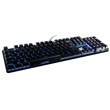 Velocilinx Brennus Wired Mechanical Gaming Keyboard, Gun Metal/Black, VXGM-KB104P-OBL-BK