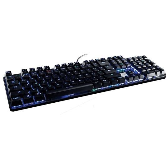 Velocilinx Brennus Wired Mechanical Gaming Keyboard, Gun Metal/Black, VXGM-KB104P-OBL-BK