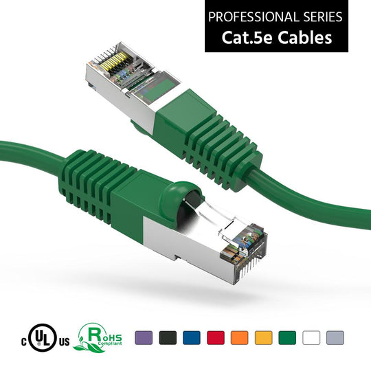 Cat5E Shielded Ethernet Patch Cable, Snagless Boot - Green