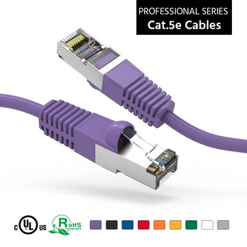 Cat5E Shielded Ethernet Patch Cable, Snagless Boot - Purple