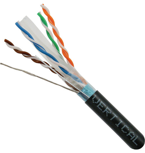 Vertical Cable 1000ft Solid Shielded Cat6 Cable - 23AWG F/UTP 550MHz CMR